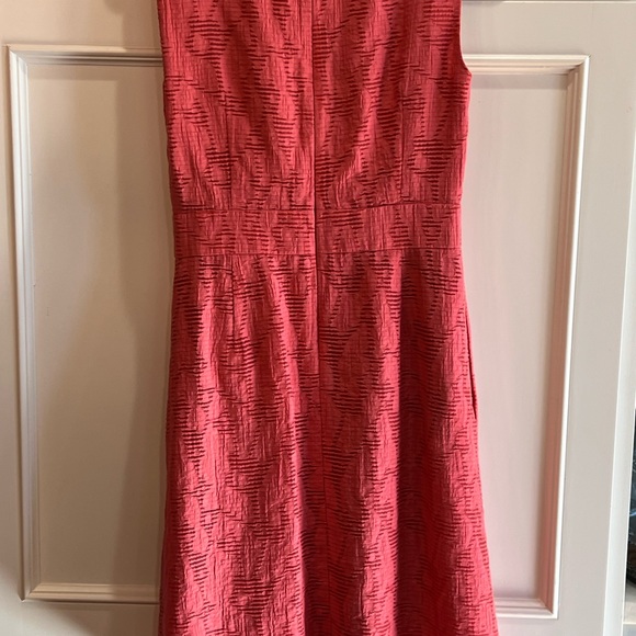 Banana Republic fit flare coral lined dress sz 4 Small texture NICE! - Picture 7 of 7